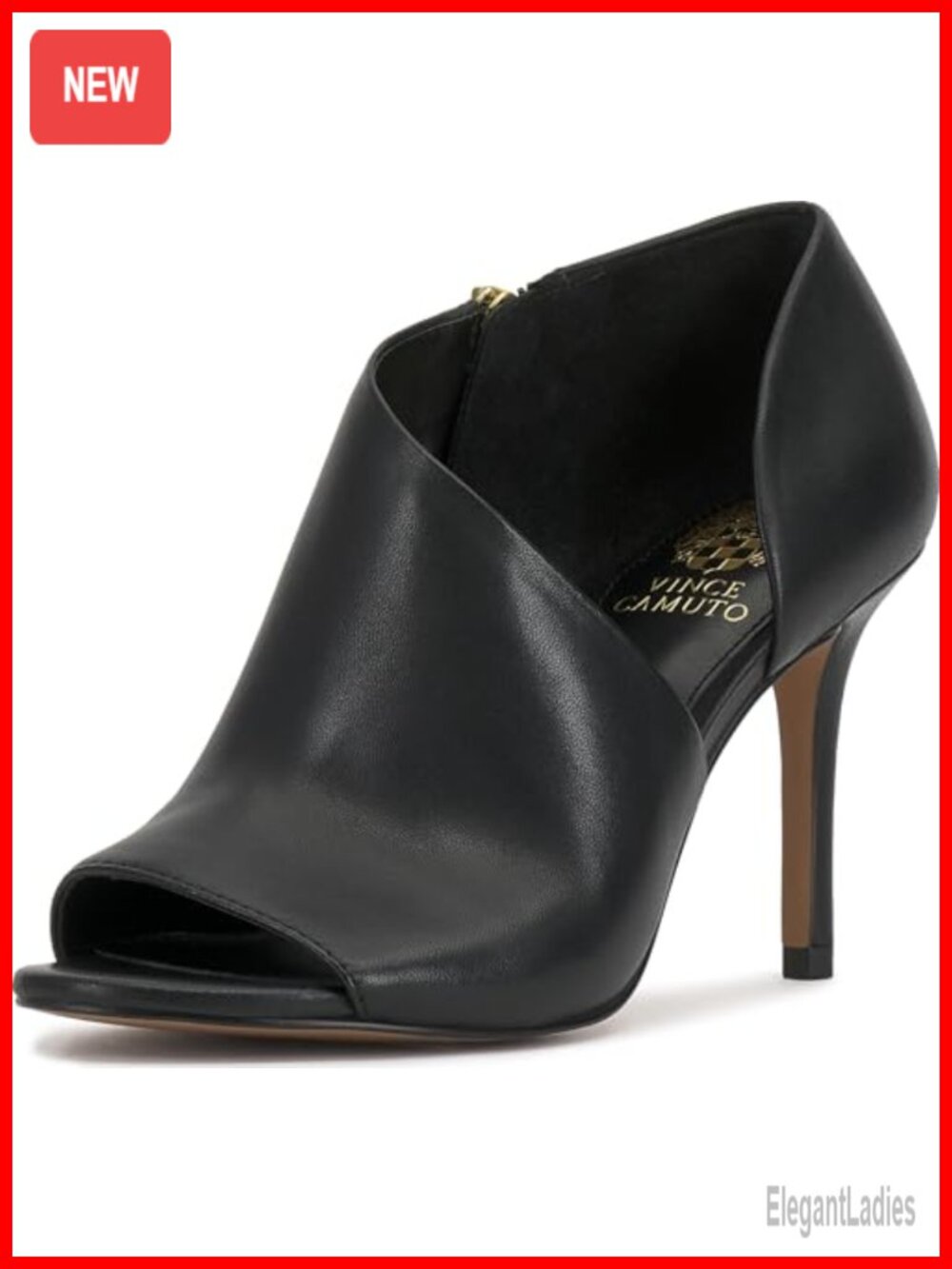 Vince Camuto Telemi D'orsay Heeled Sandal Leather Stiletto Open Toe Zipper